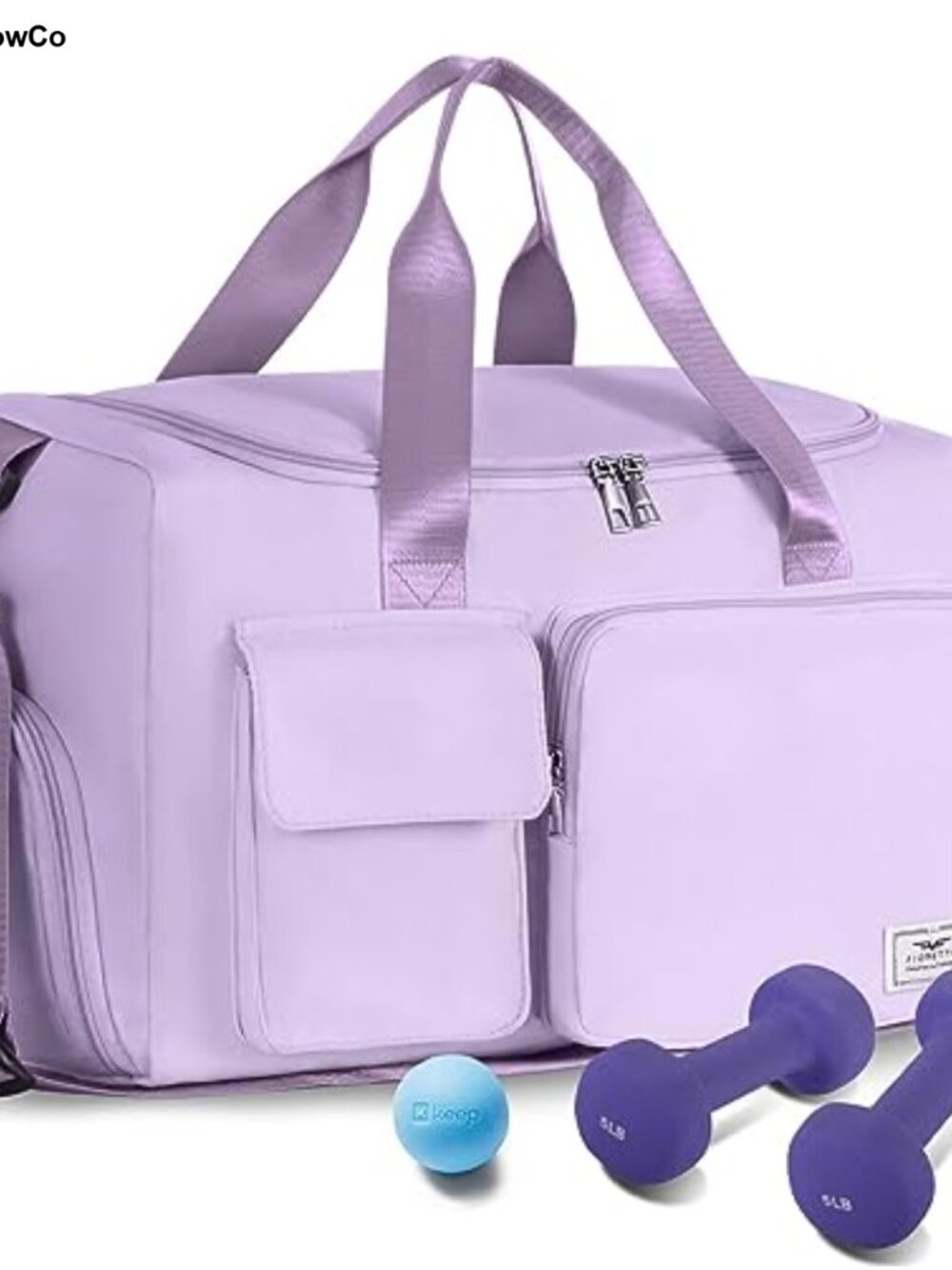 Women's Gym Duffle Bag with Shoe Compartment, Wet Pocket, 30L Travel Weekender